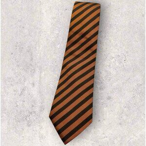 BOGGI Silk Tie ITALY Gray Orange Striped W:3.4" EUC